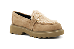 Mocassino con inserti in teddy BEIGE